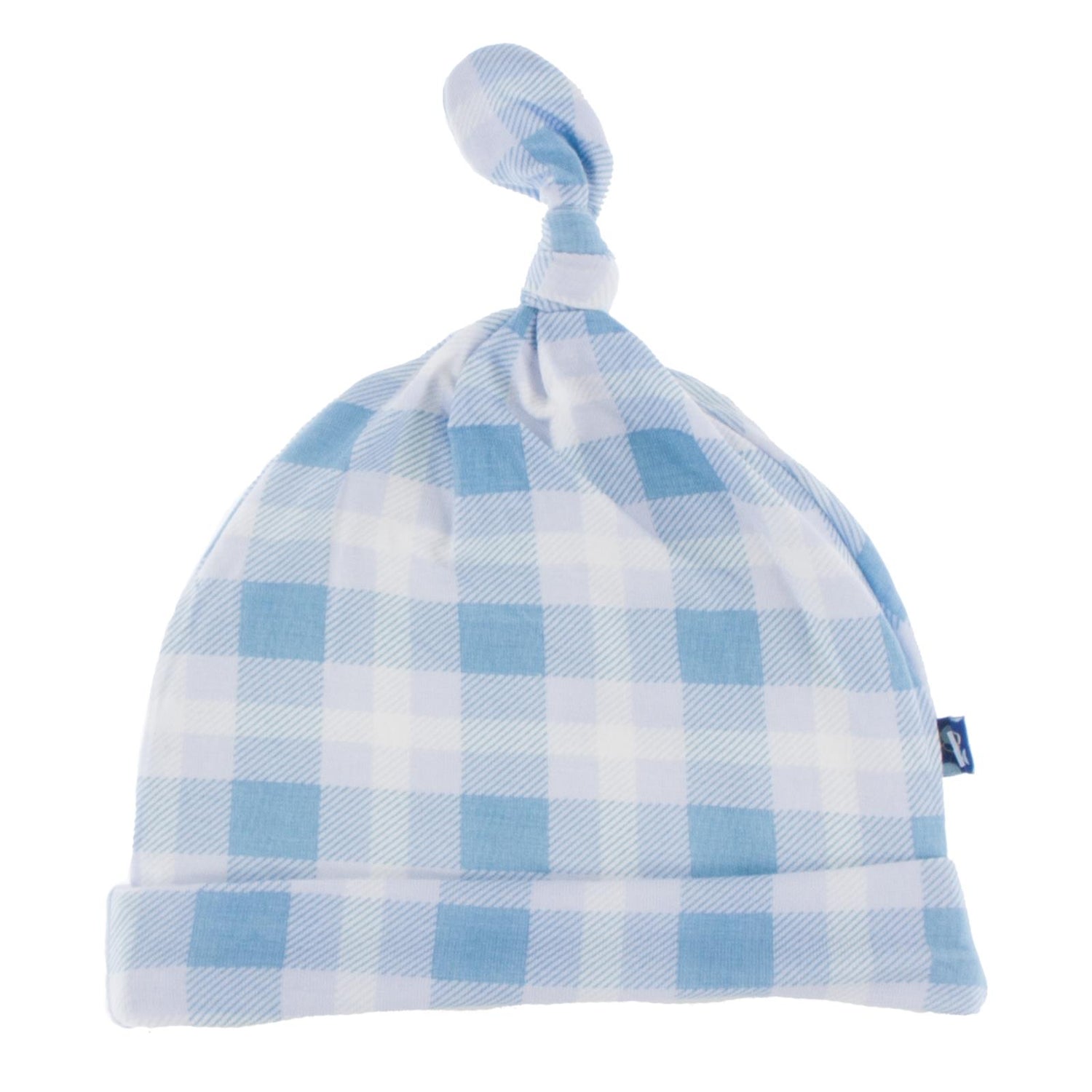Print Knot Hat in Blue Moon Holiday Plaid