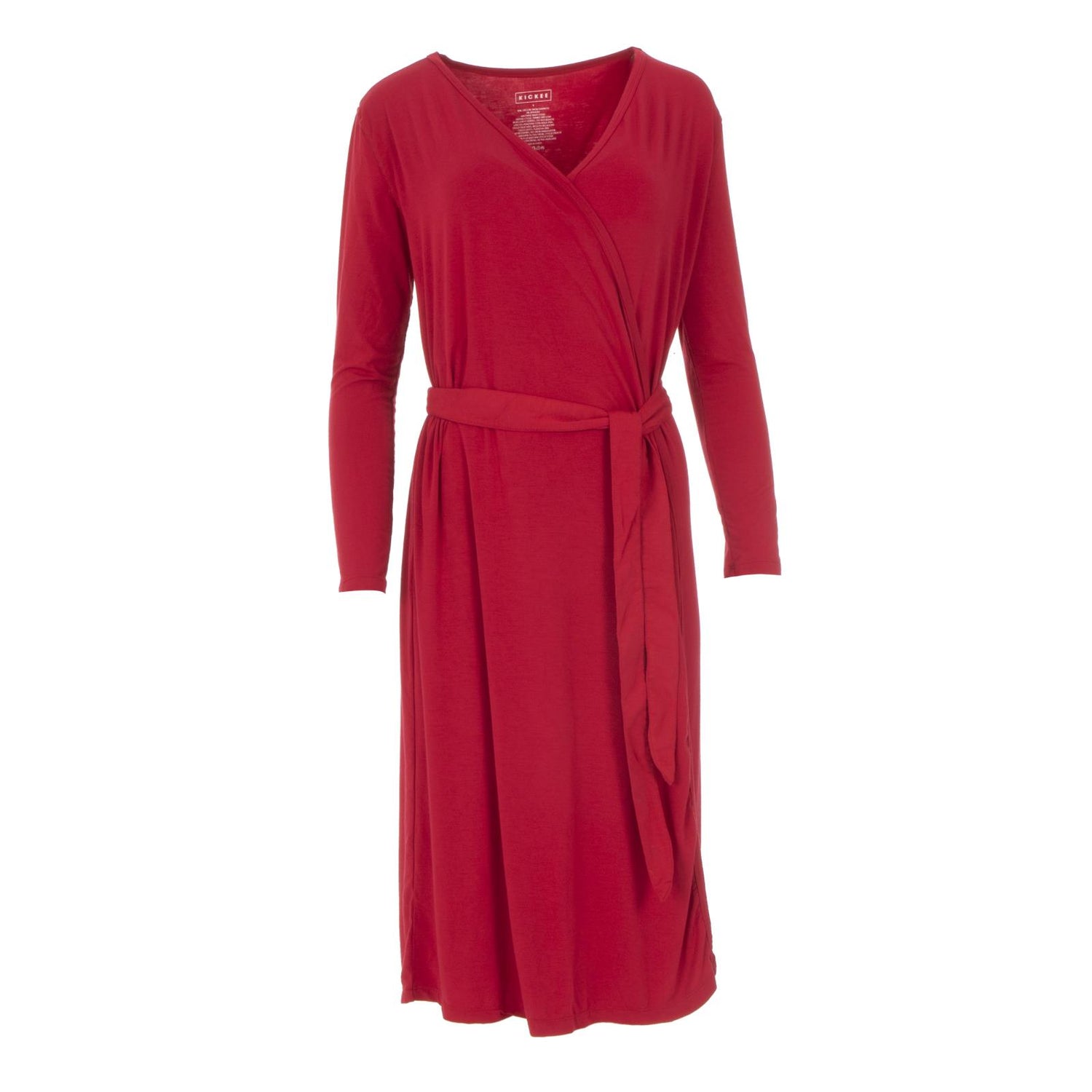 Women's Solid Basic Robe in Crimson