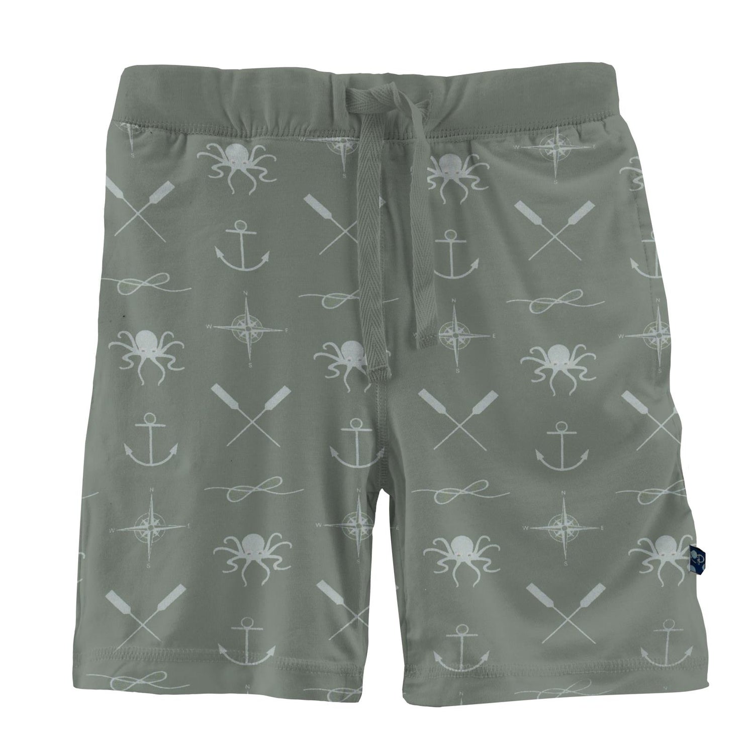 Print Lightweight Drawstring Shorts in Lily Pad Captain and Crew