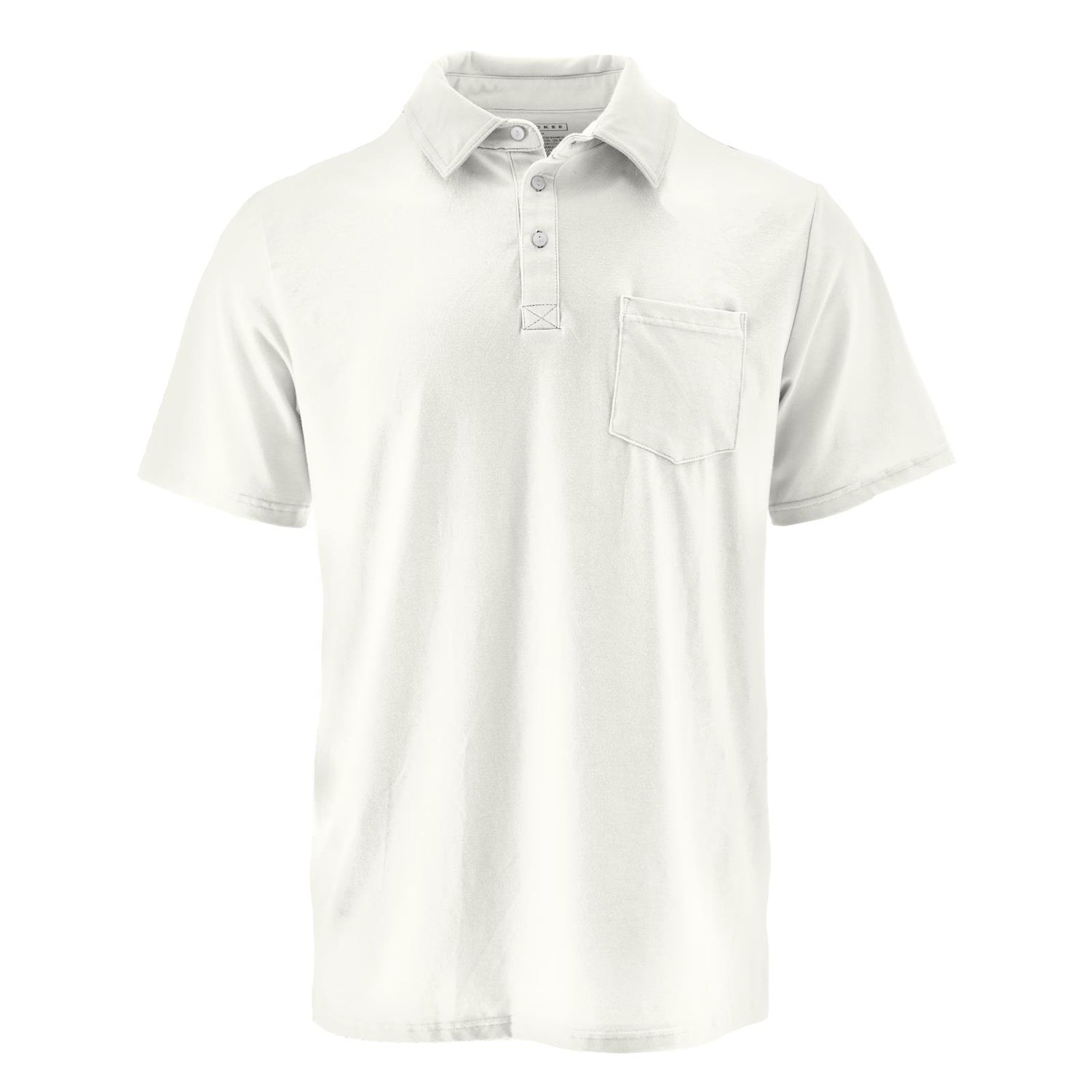 Men's Solid Short Sleeve Luxe Jersey Polo in Natural