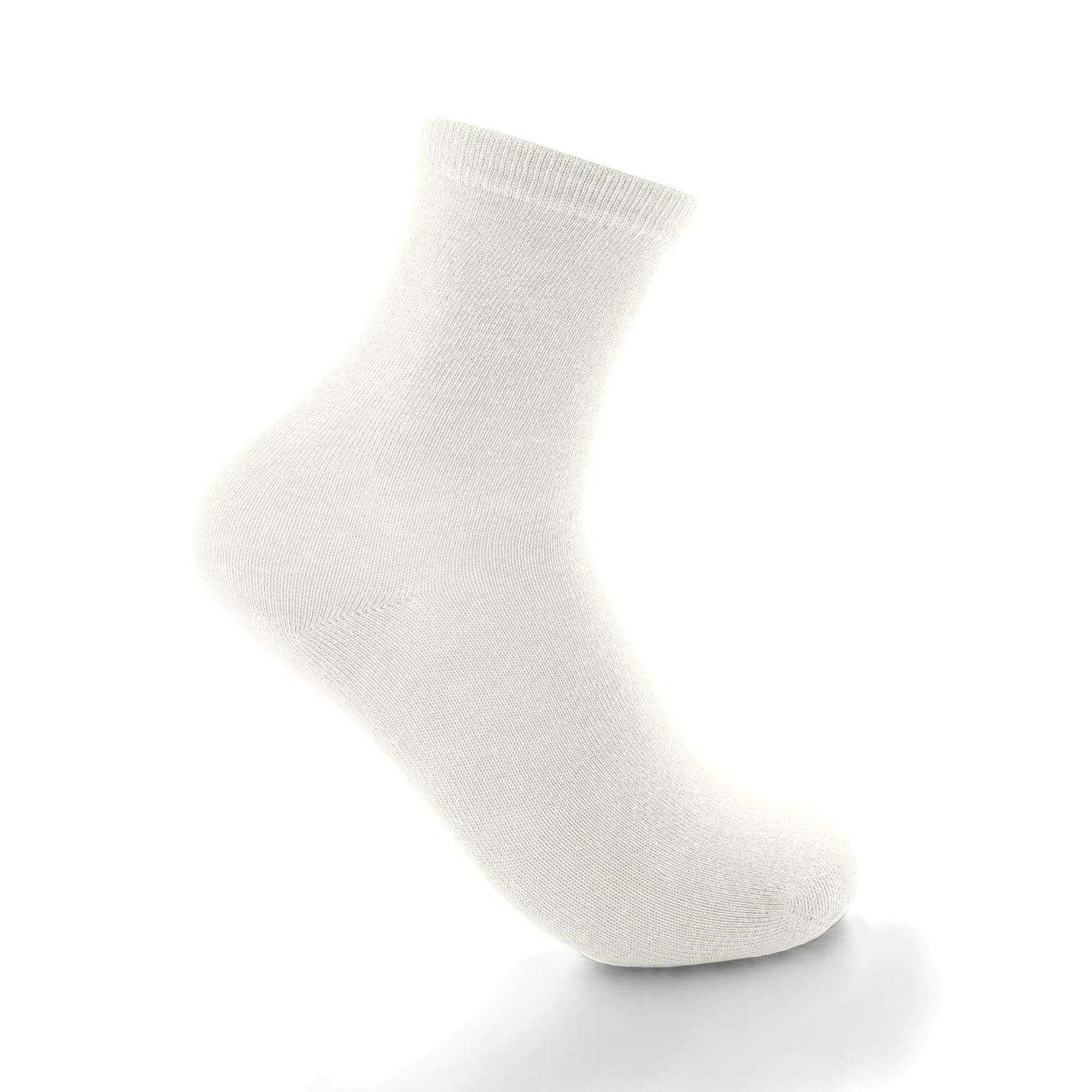 Women's Solid Crew Socks in White