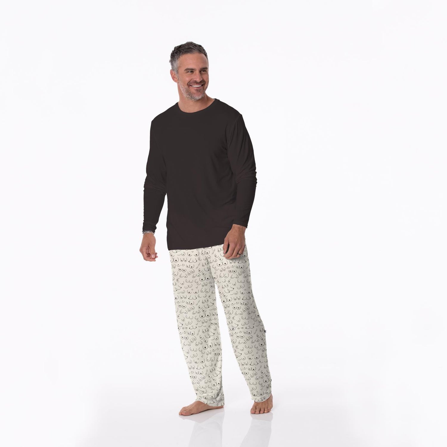 Men's Print Pajama Pants in Breast Cancer Awareness
