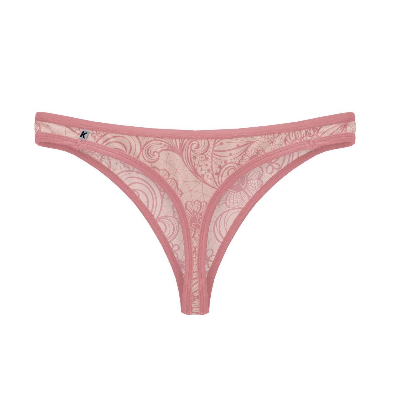 Women's Print Classic Thong in Peach Blossom Lace