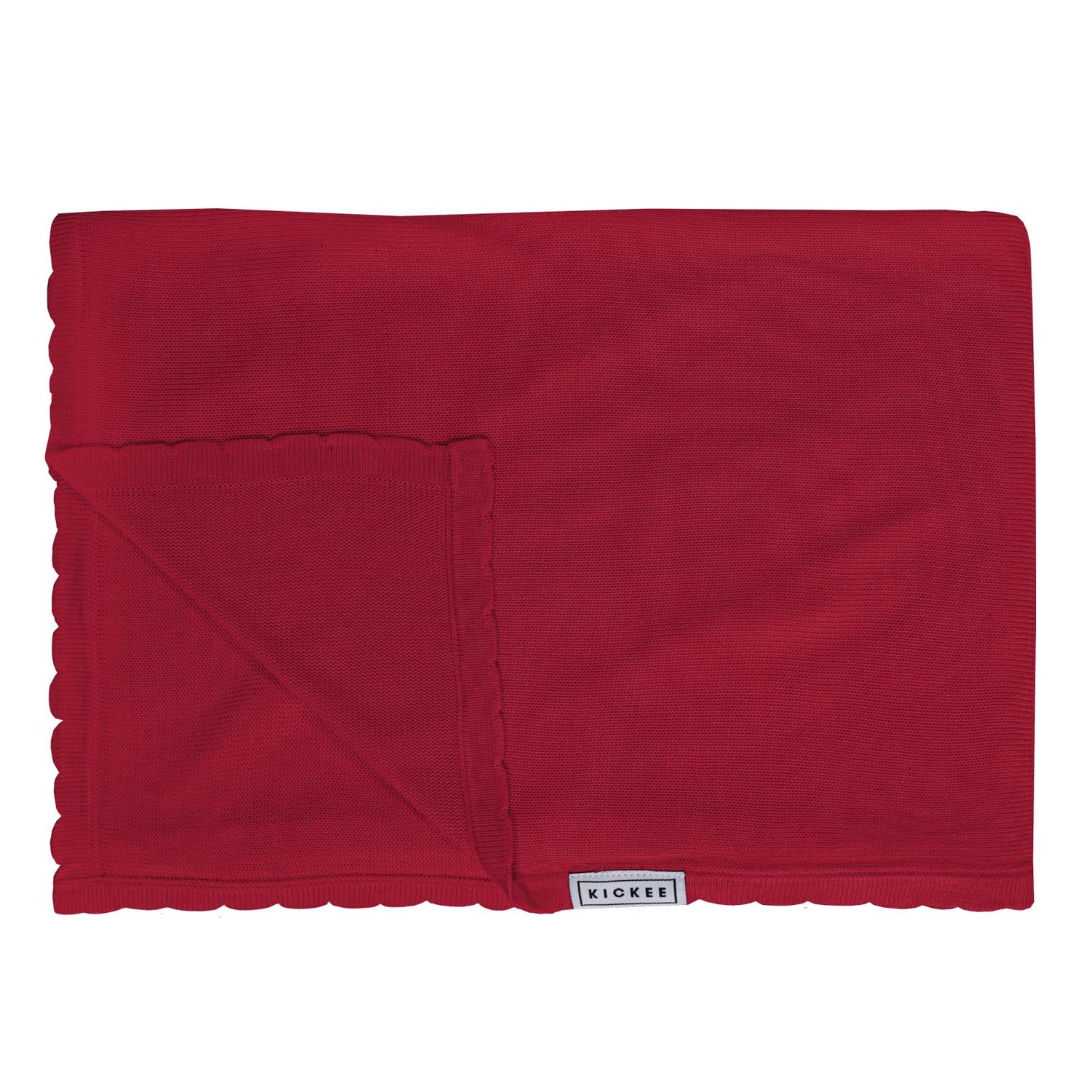 Knitted Throw Blanket in Crimson