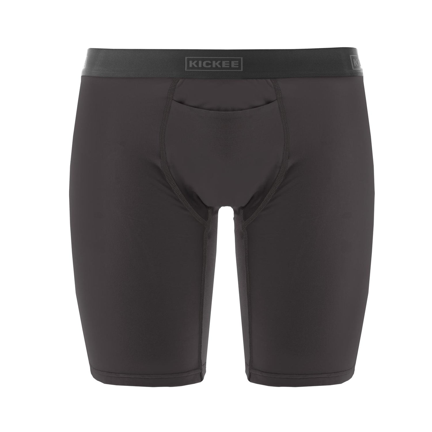 Men's Solid Long Boxer Brief with Top Fly in Midnight