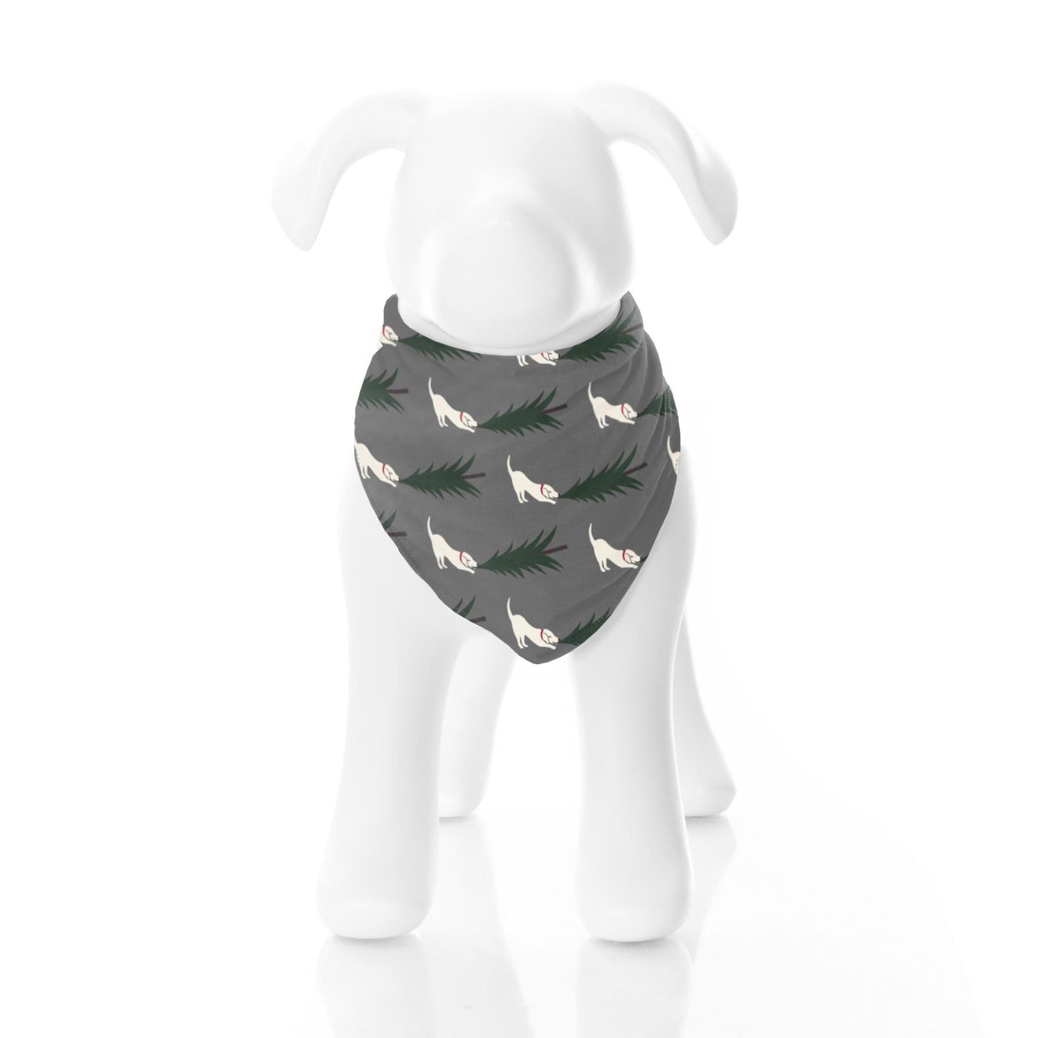 Print Dog Bandana in Pewter Christmas Tree Drag