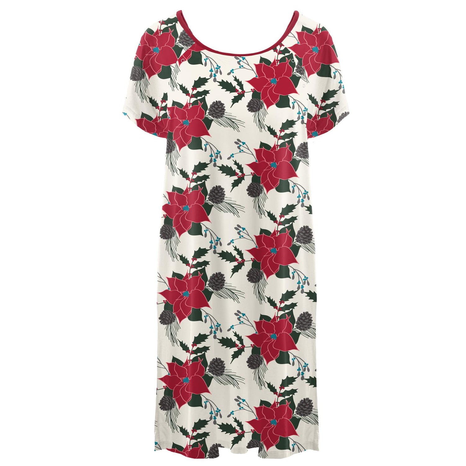 Women's Print Hospital Gown in Christmas Floral