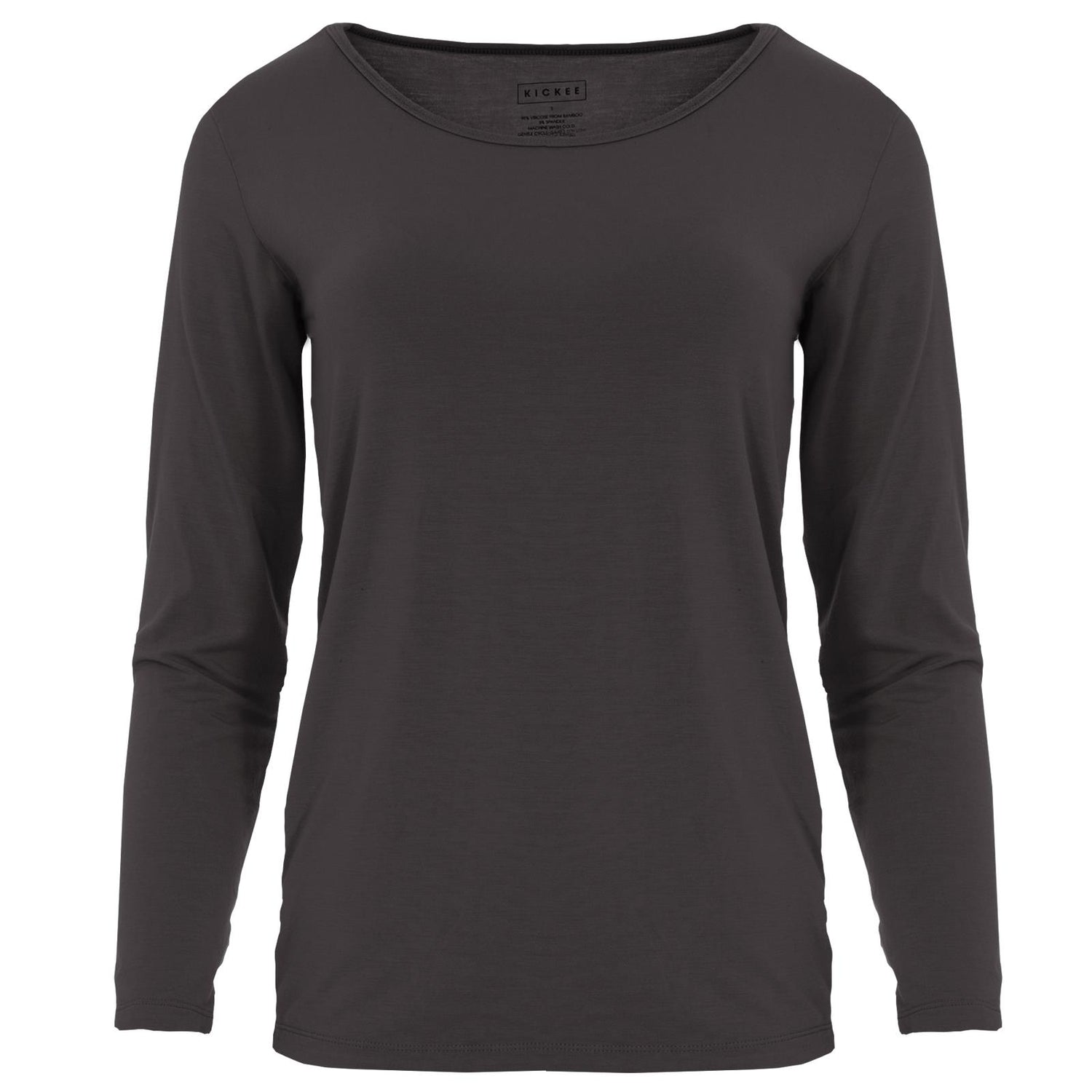Women's Solid Long Sleeve Relaxed Tee in Midnight