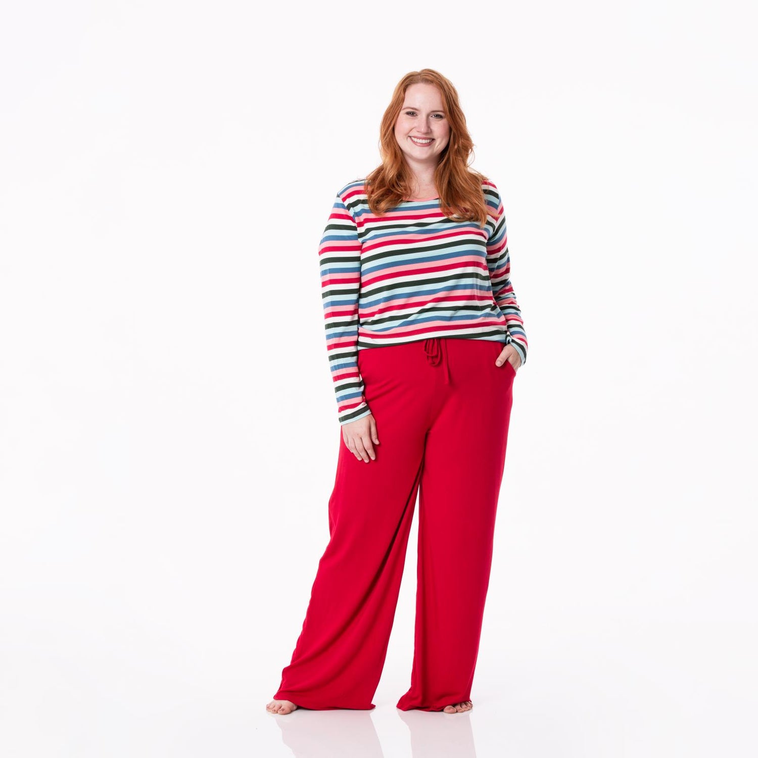 Women's Solid Lounge Pants in Crimson