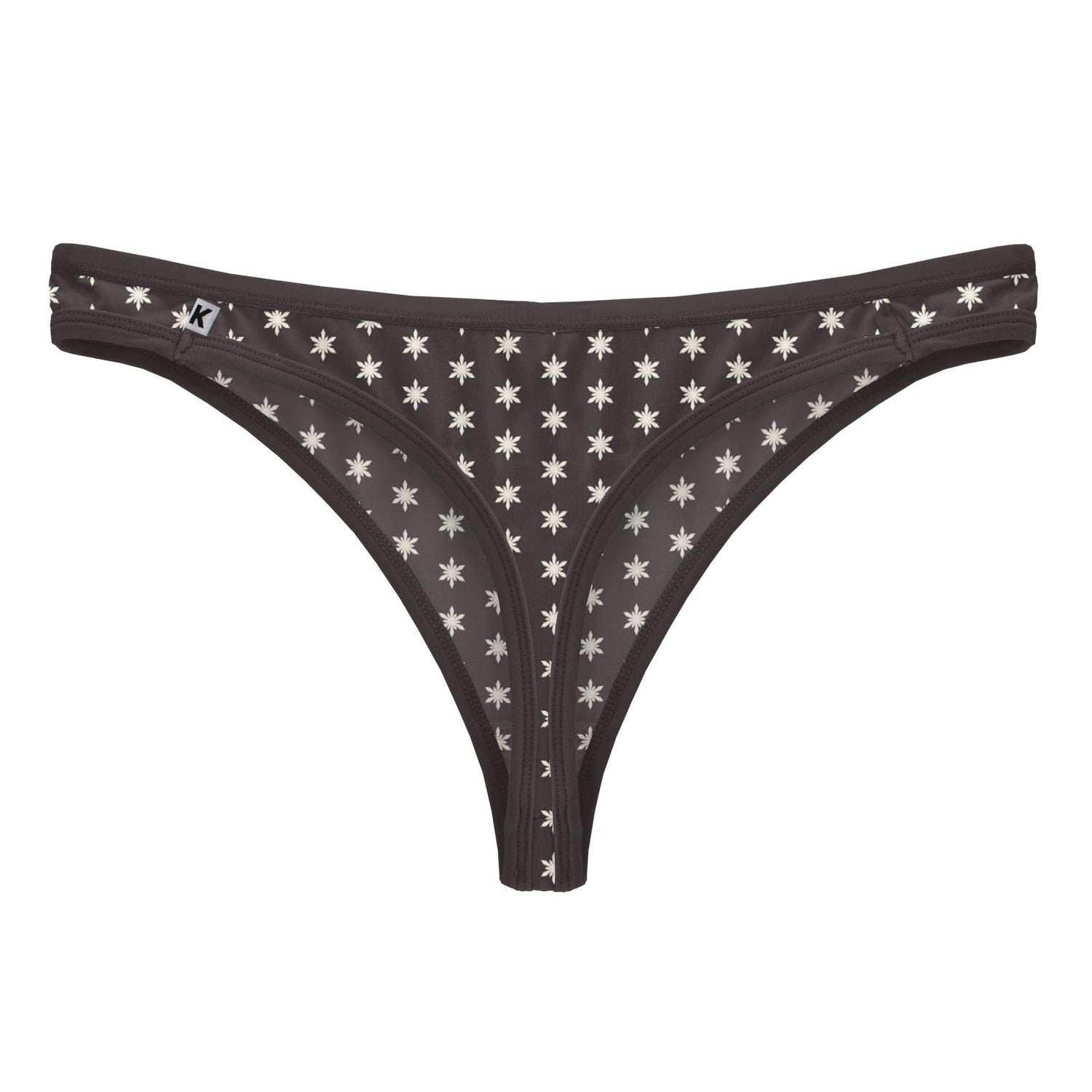 Women's Print Classic Thong Underwear in Midnight Tiny Snowflakes