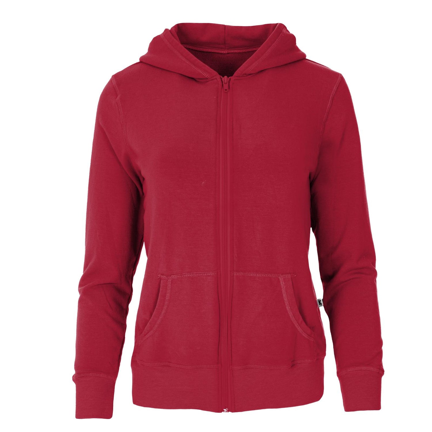 Women's Fleece Zip-Front Hoodie in Crimson