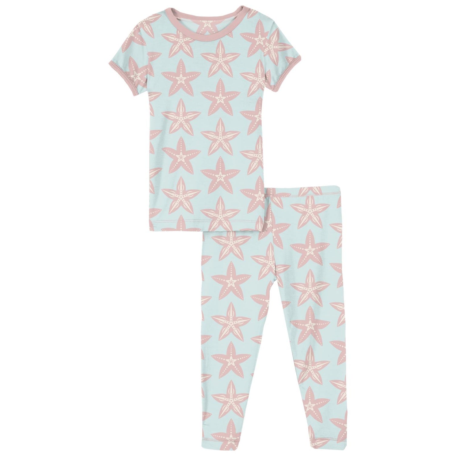 Print Short Sleeve Pajama Set in Fresh Air Fancy Starfish