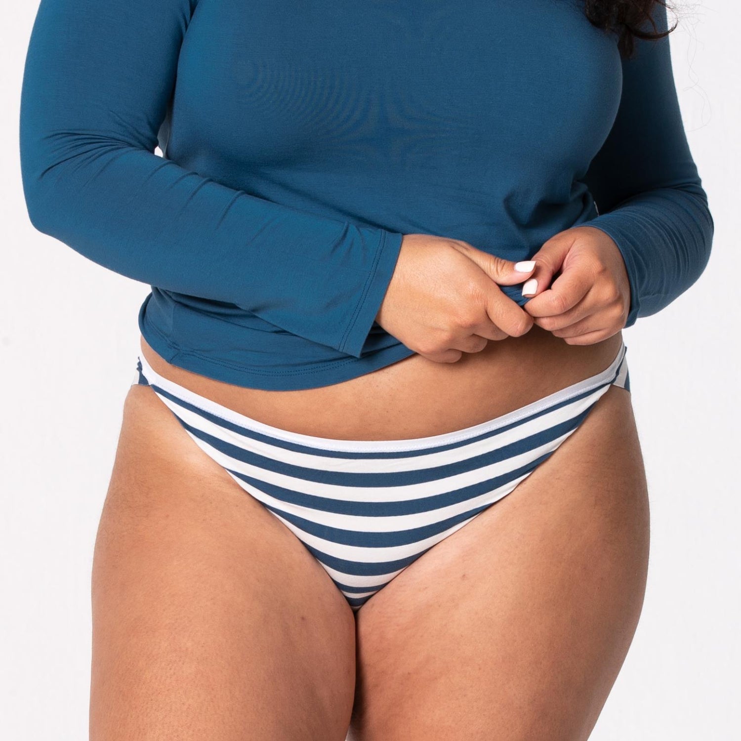 Women's Print Bikini Brief in Nautical Stripe