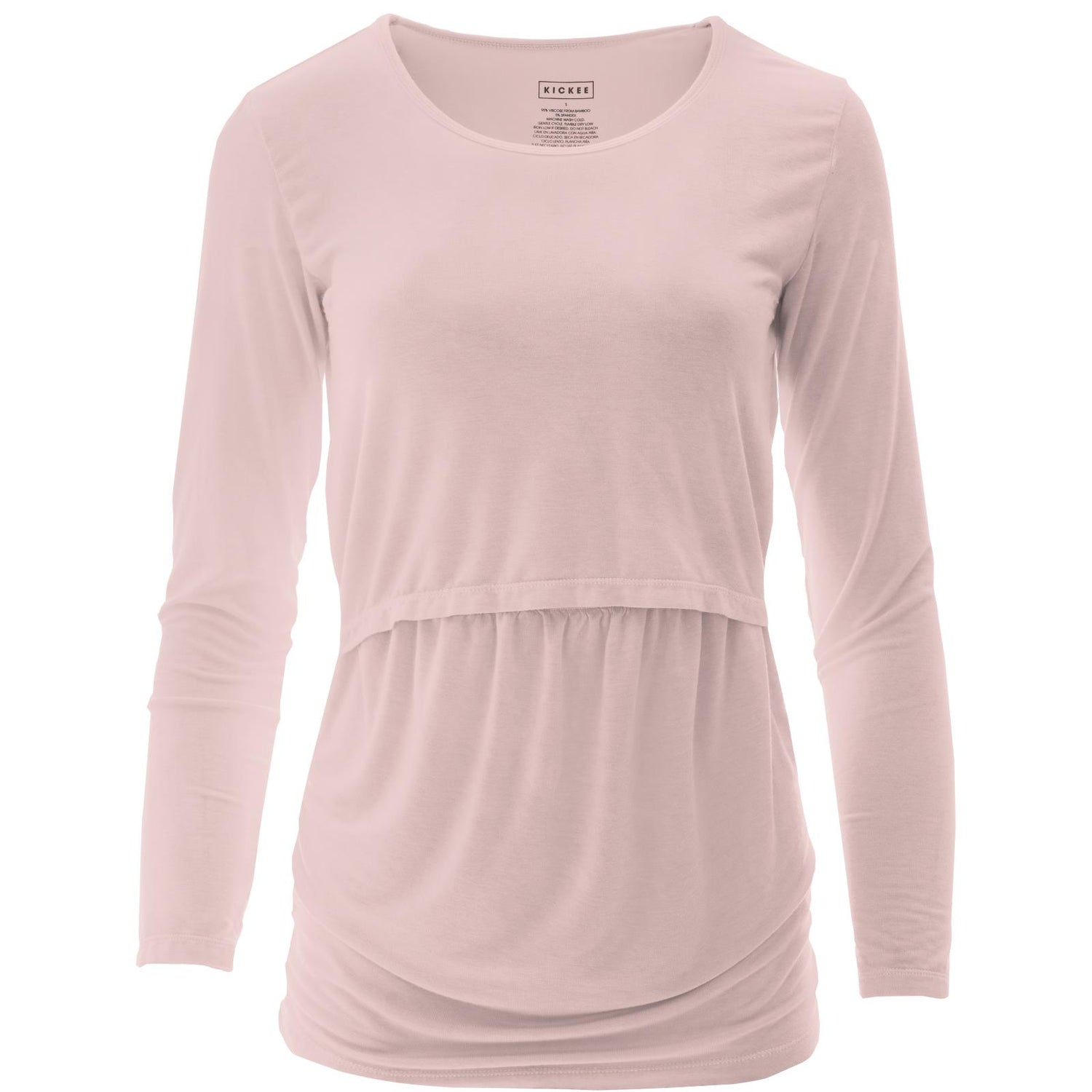 Women's Long Sleeve Nursing Tee in Baby Rose