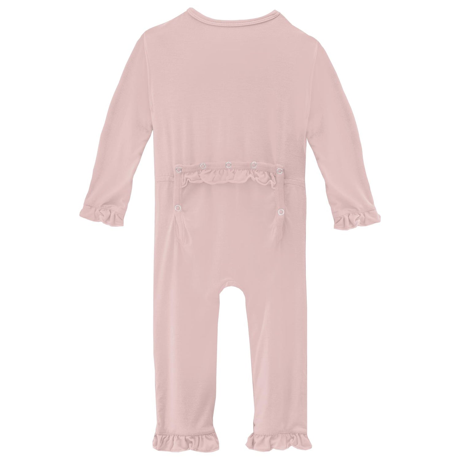 Classic Ruffle Coverall with 2 Way Zipper in Baby Rose