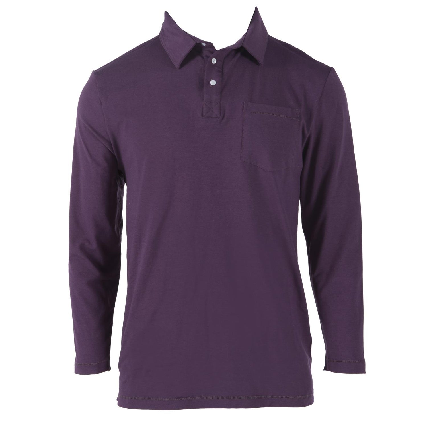 Men's Long Sleeve Luxe Jersey Polo in Fig
