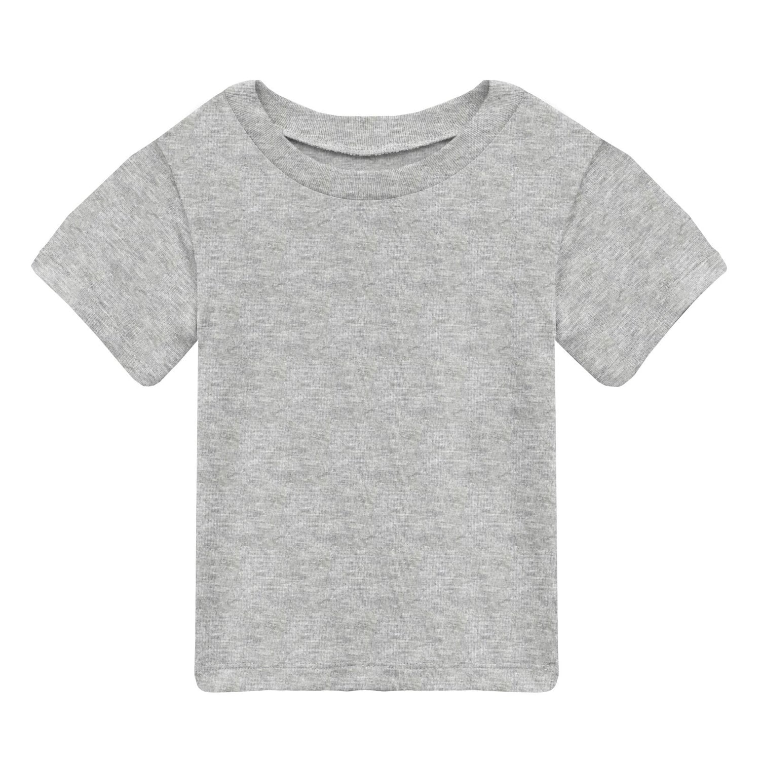Short Sleeve Easy Fit Crew Neck Tee in Heathered Mist