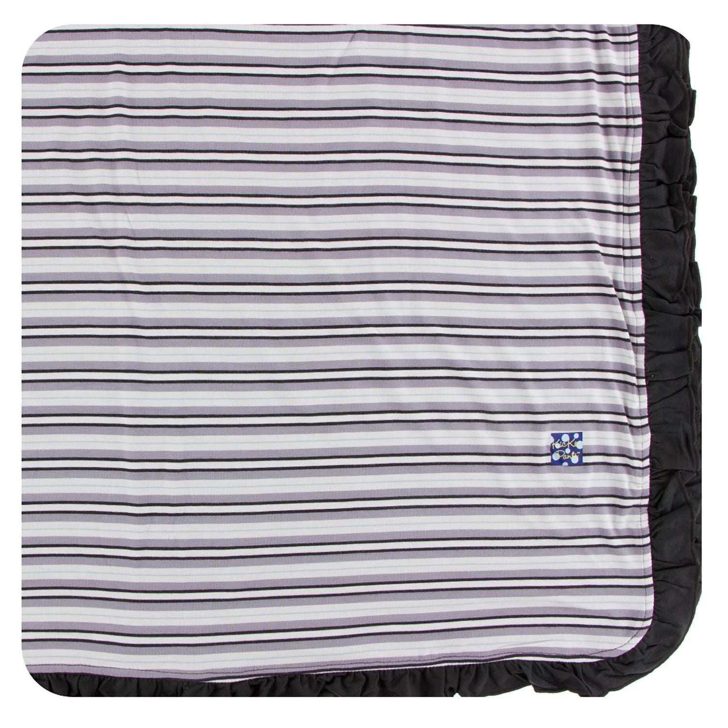 Print Ruffle Toddler Blanket in India Pure Stripe