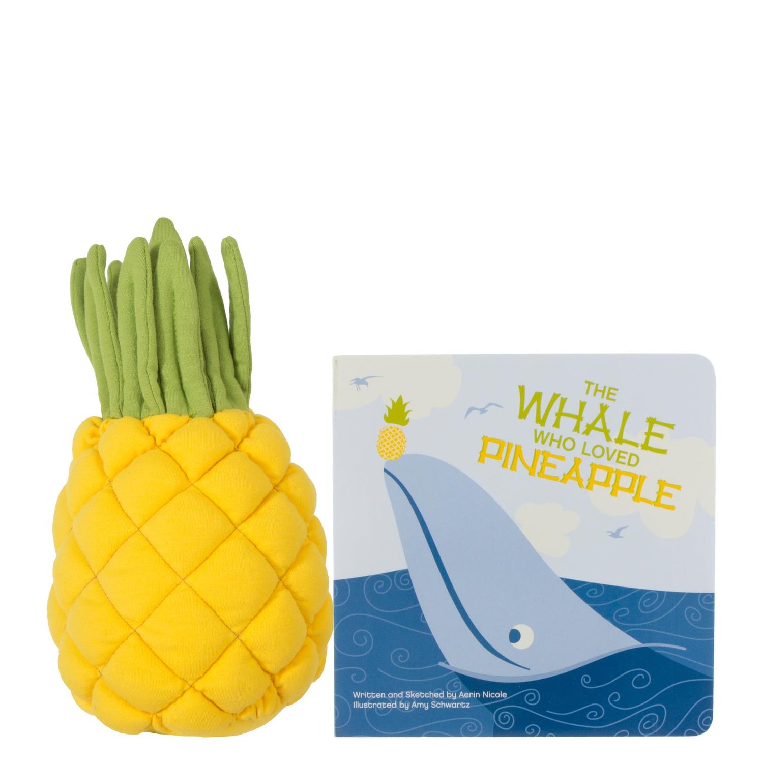 Book & Plush Combo in The Whale Who Loved Pineapple with Pineapple Plush