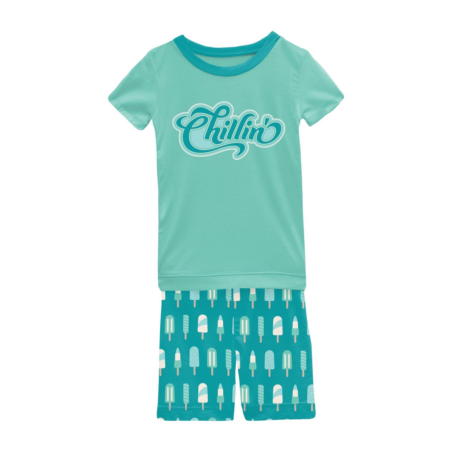 Short Sleeve Graphic Tee Pajama Set with Shorts in Neptune Popsicles