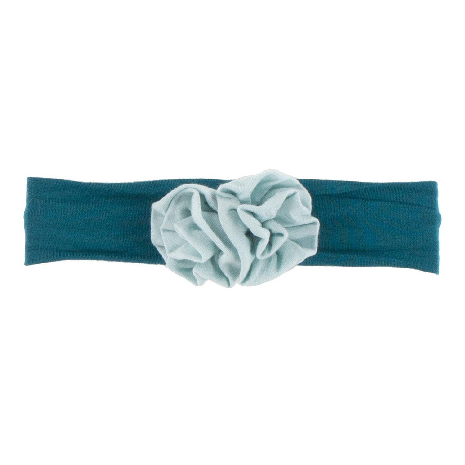 Flower Headband in Heritage Blue with Spring Sky