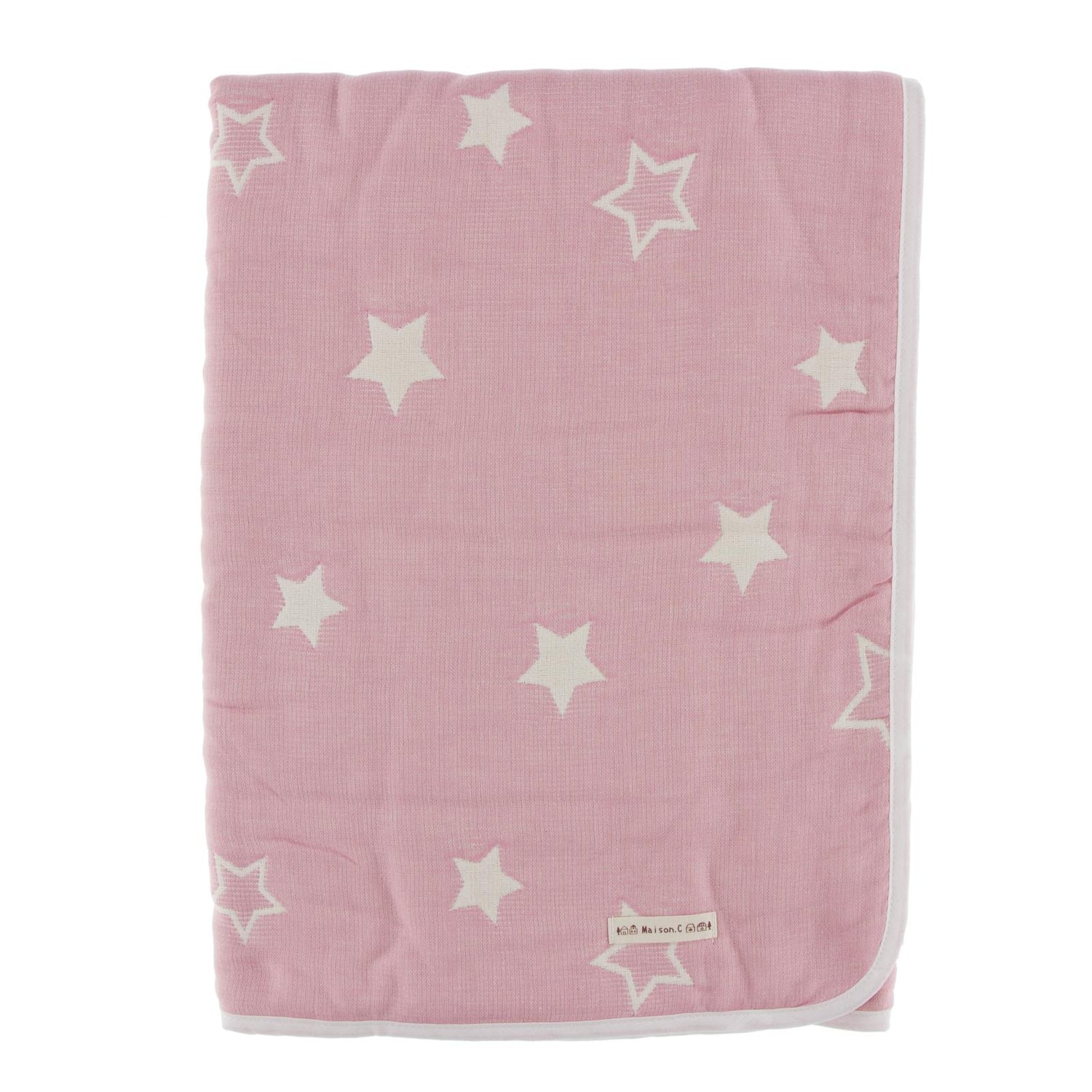 Jacquard Muslin Toddler/Kid Nap Blanket in Pink Star