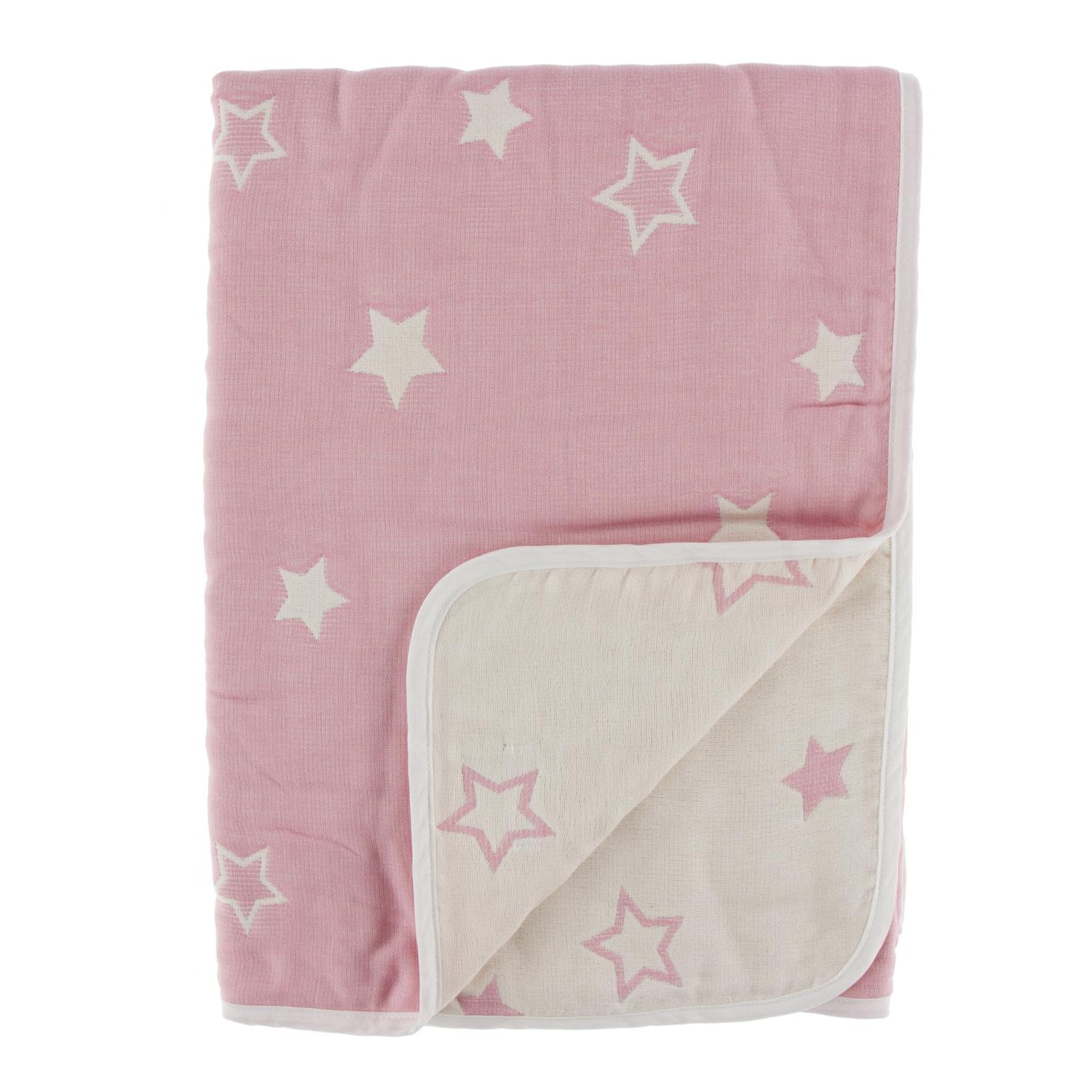 Jacquard Muslin Toddler/Kid Nap Blanket in Pink Star