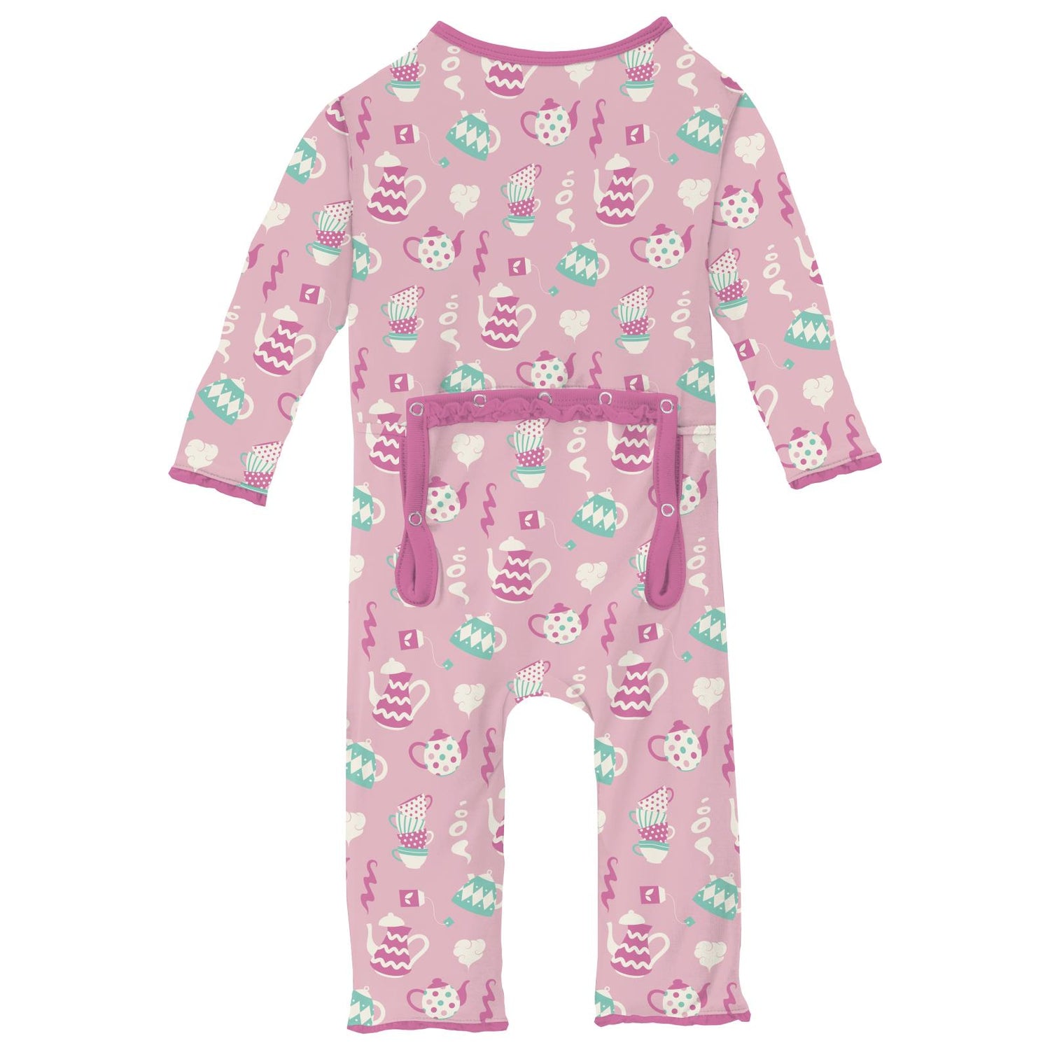 Print Muffin Ruffle Coverall with 2 Way Zipper in Cake Pop Tea Party
