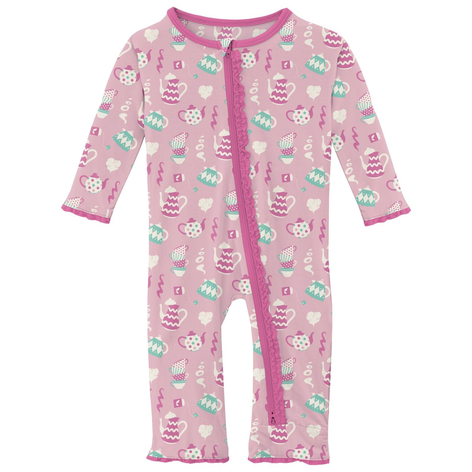 Print Muffin Ruffle Coverall with 2 Way Zipper in Cake Pop Tea Party