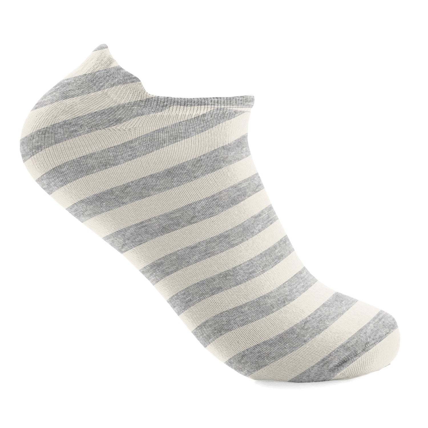 Men's Print No Show Sport Sock in Heathered Mist Sweet Stripe