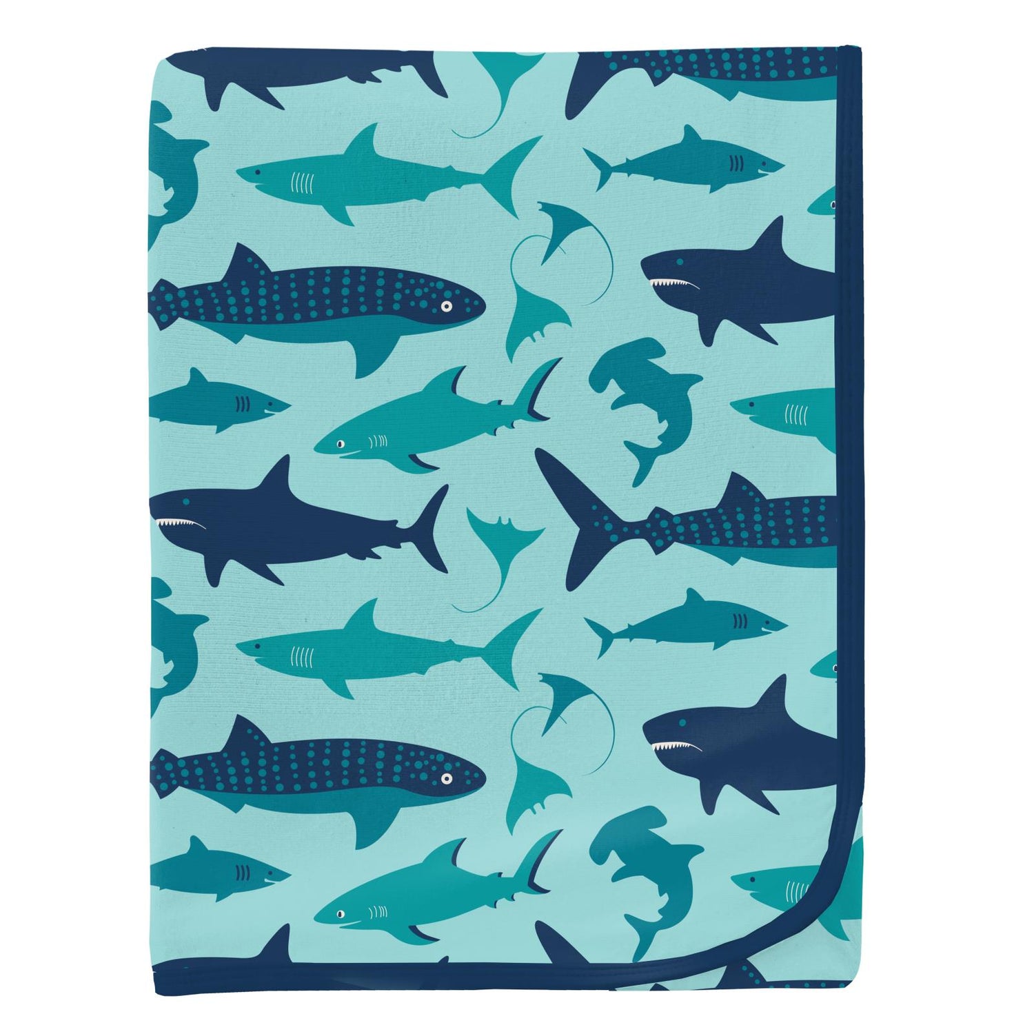 Print Swaddling Blanket in Summer Sky Shark Week