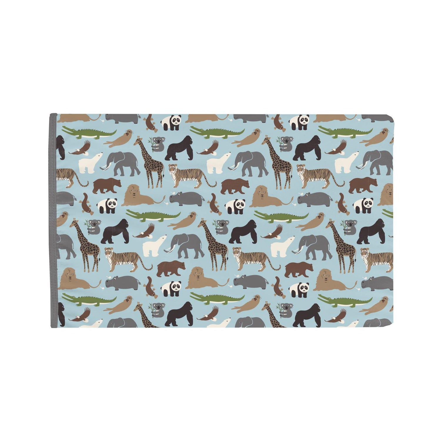 Print Foldover Pillowcase in Spring Sky Zoo