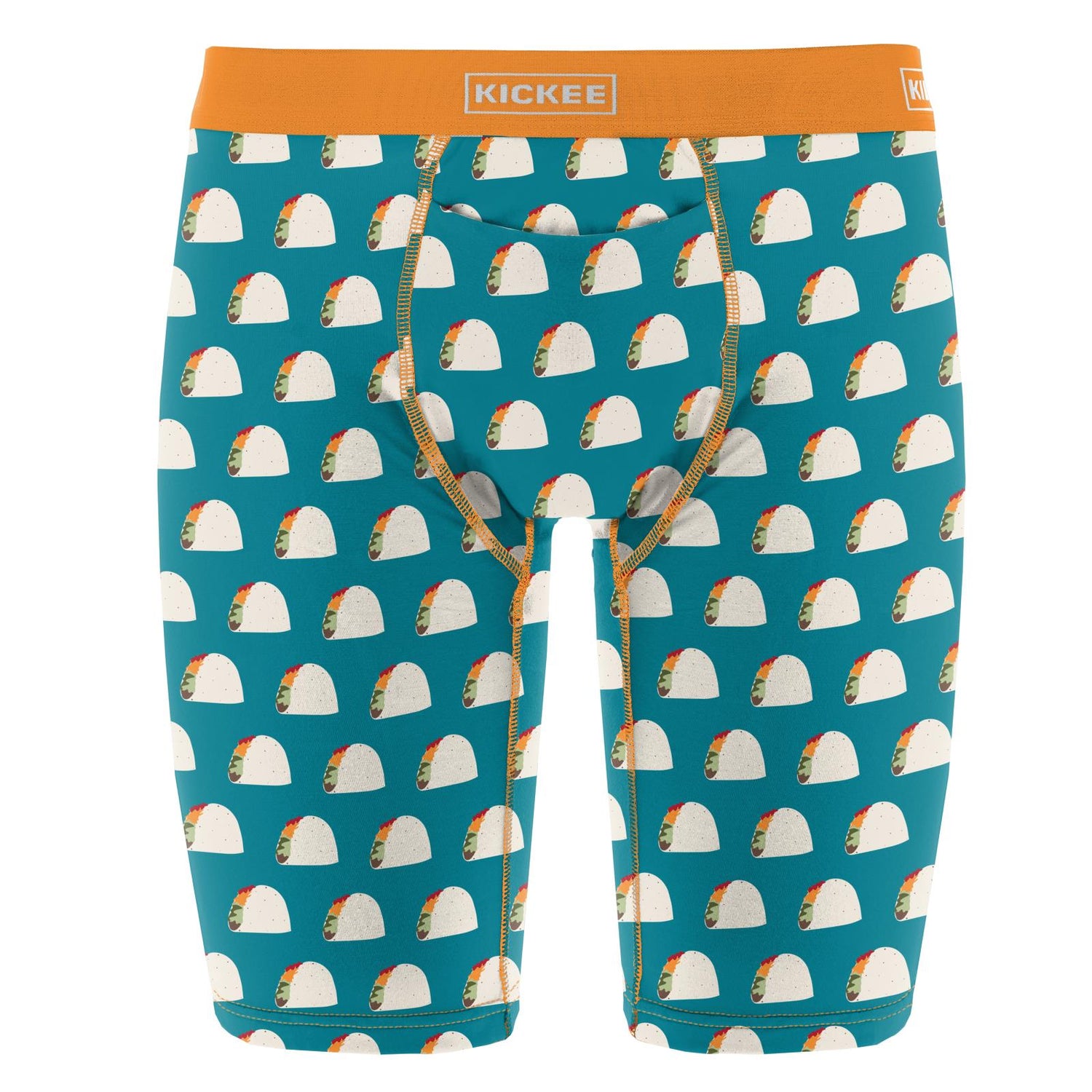 Men's Print Long Boxer Brief with Top Fly in Seagrass Tacos