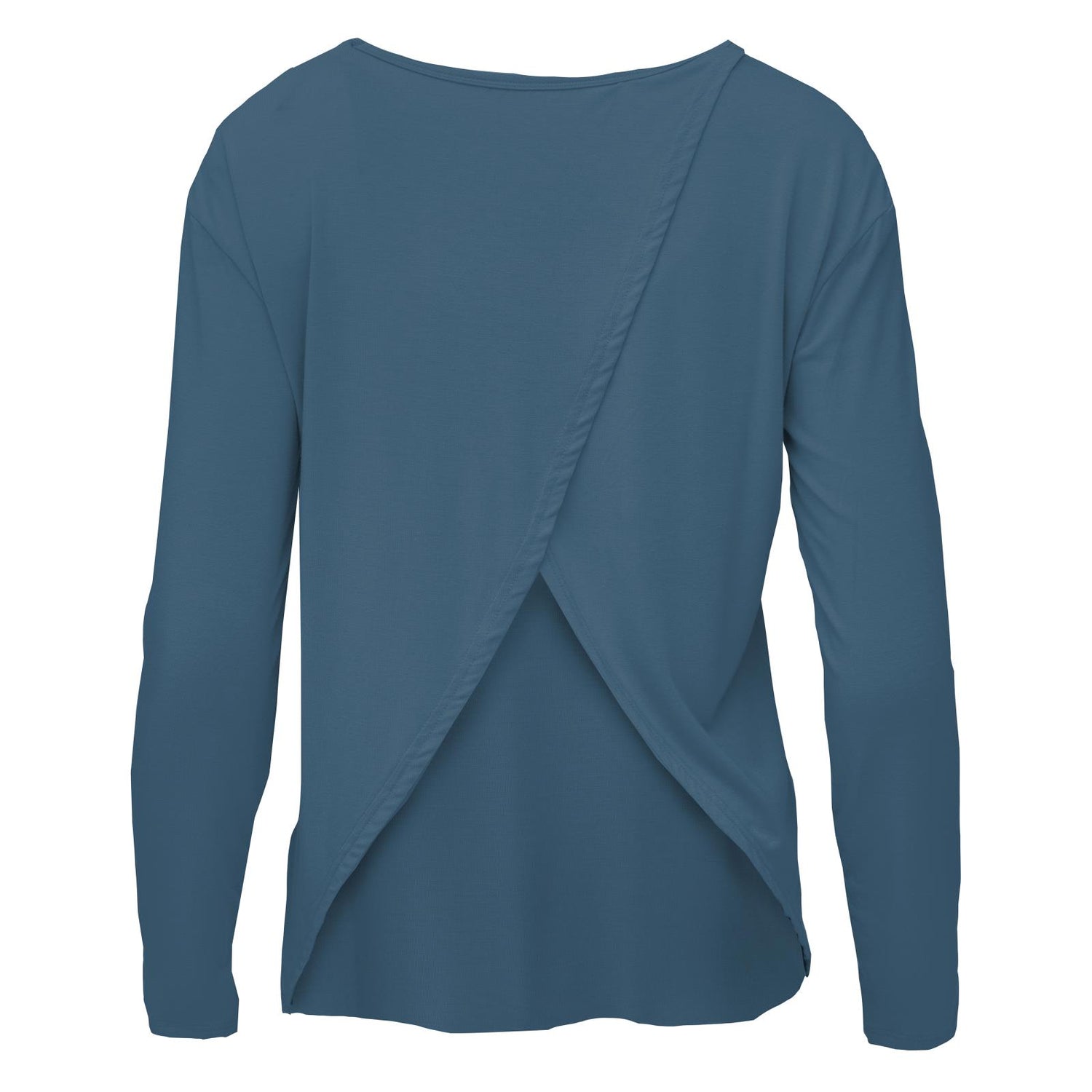 Women's Long Sleeve Butterfly Open-Back Top in Deep Sea