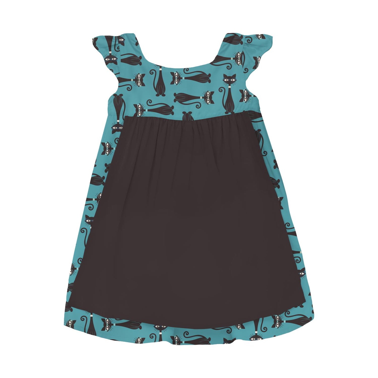 Woven Garden Dress with Apron in Glacier Cool Cats