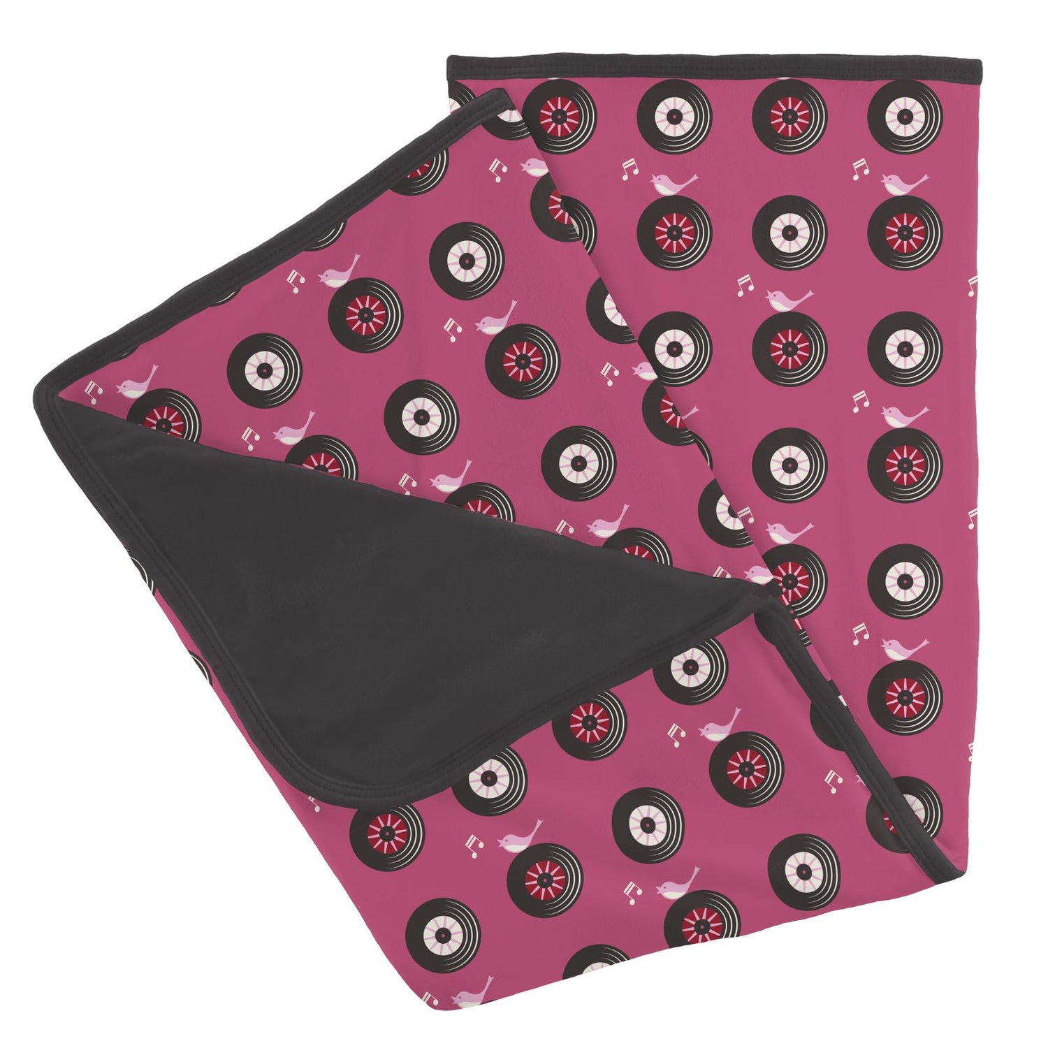 Print Stroller Blanket in Flamingo Record Birds