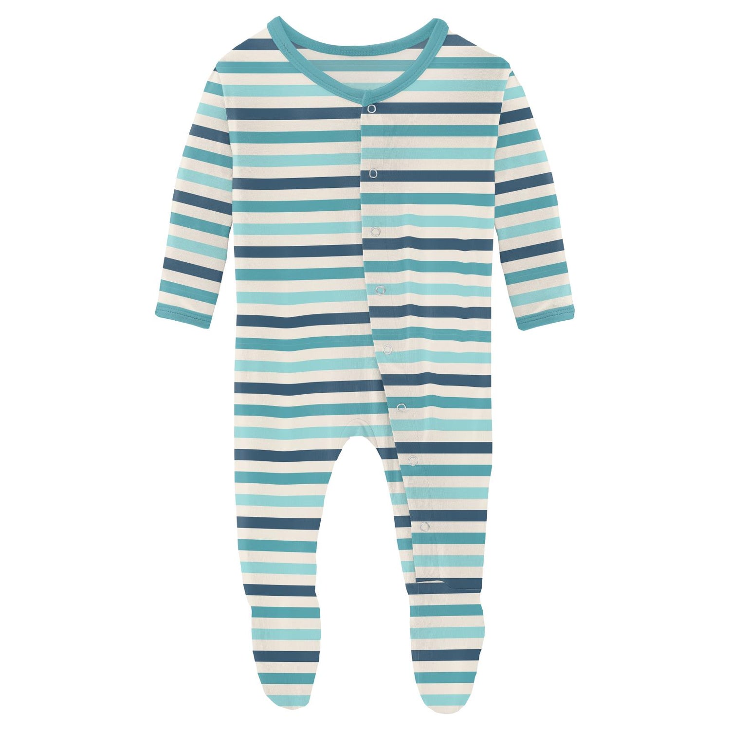 Print Footie with Snaps in Cruisin' Stripe