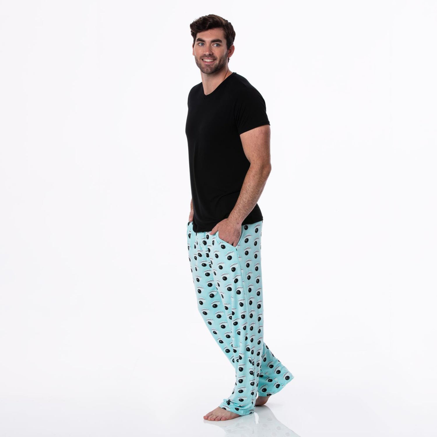 Men's Print Pajama Pants in Summer Sky Bowling