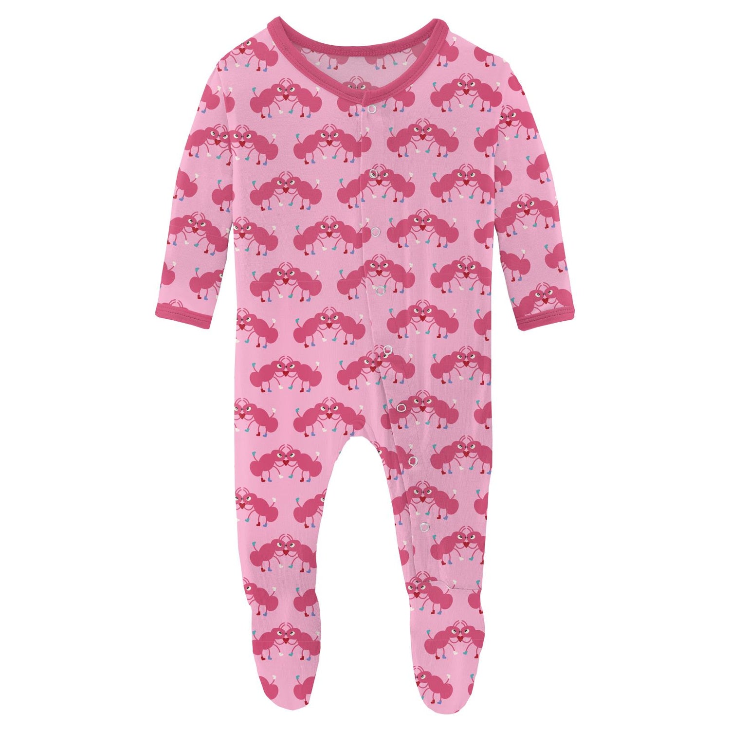 Print Footie with Snaps in Cotton Candy Jitterbug
