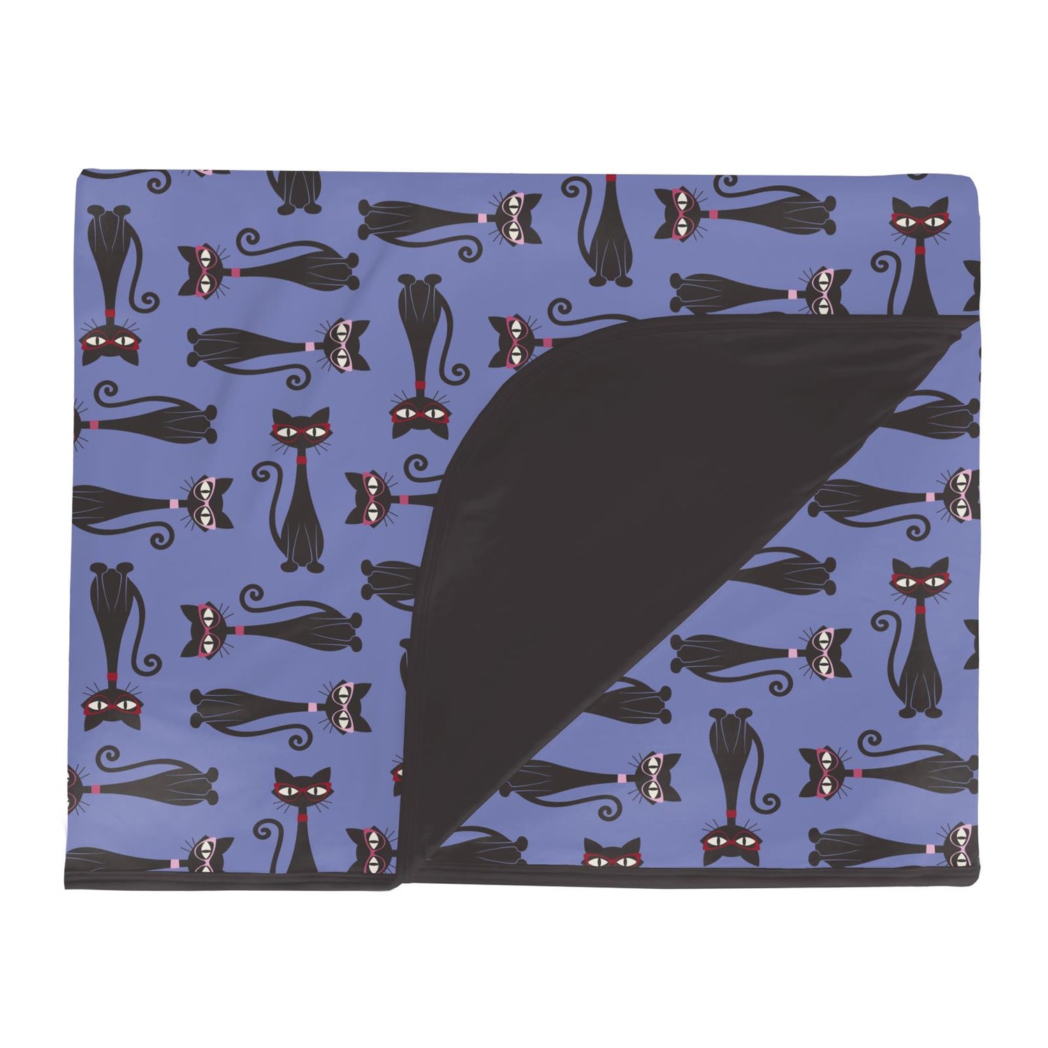 Print Double Layer Throw Blanket in Forget Me Not Cool Cats