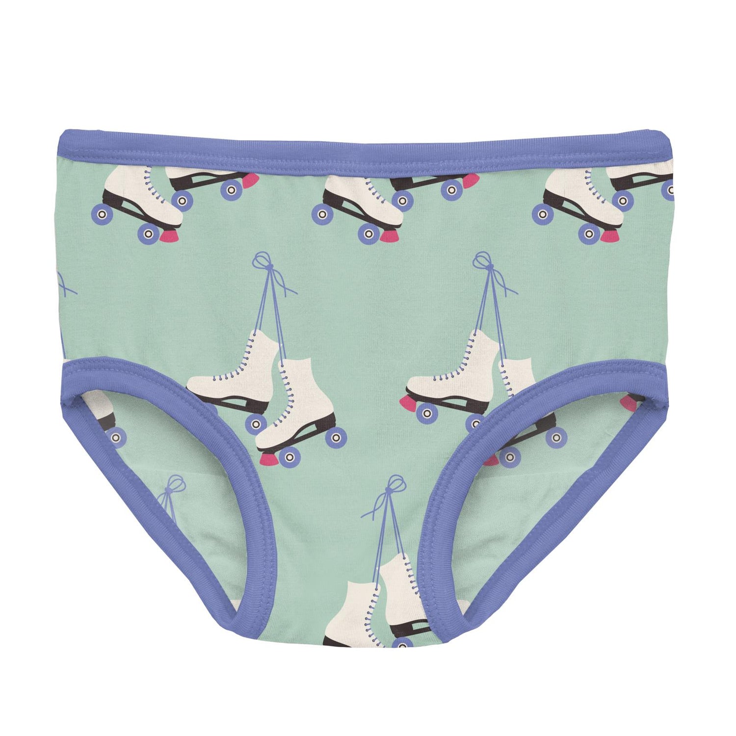 Print Girl's Underwear in Pistachio Roller Skates