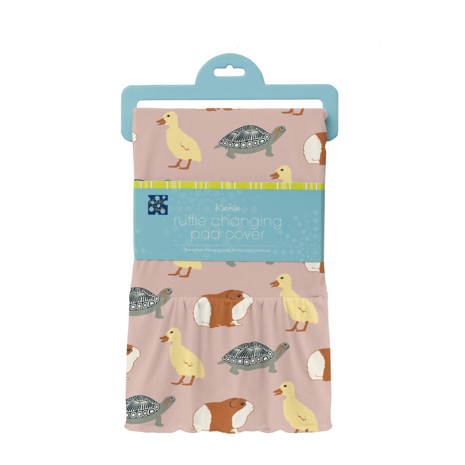 Print Ruffle Changing Pad Cover in Peach Blossom Class Pets