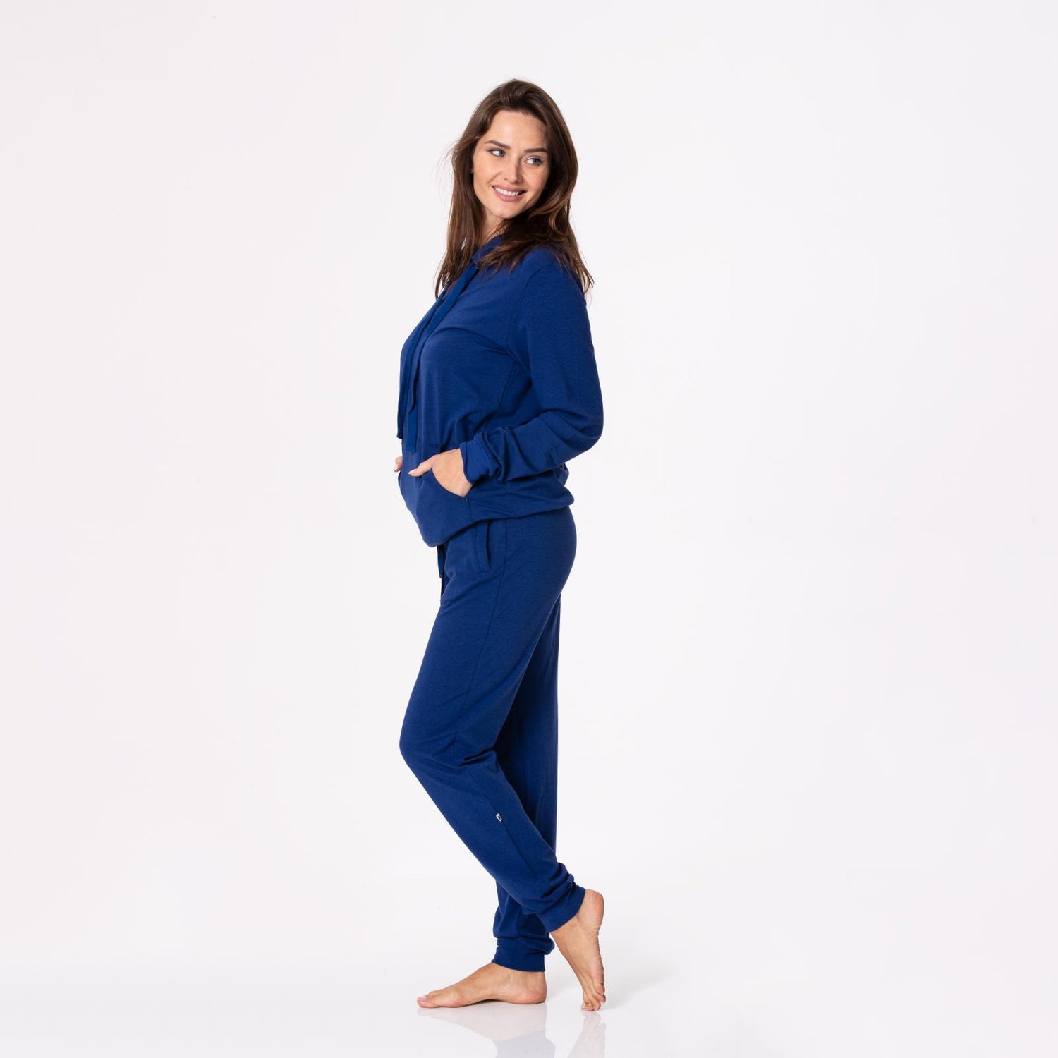 Women's Luxe Athletic Lounge Joggers in Flag Blue
