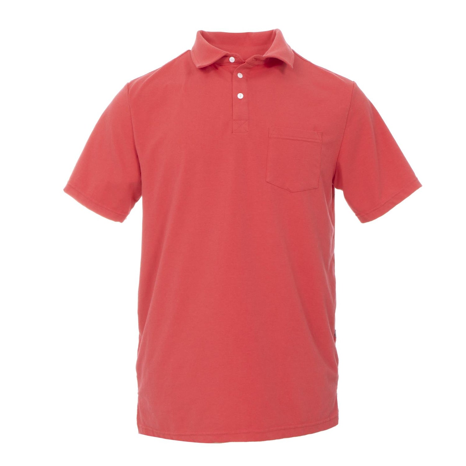 Men's Short Sleeve Luxe Jersey Polo in Red Ginger
