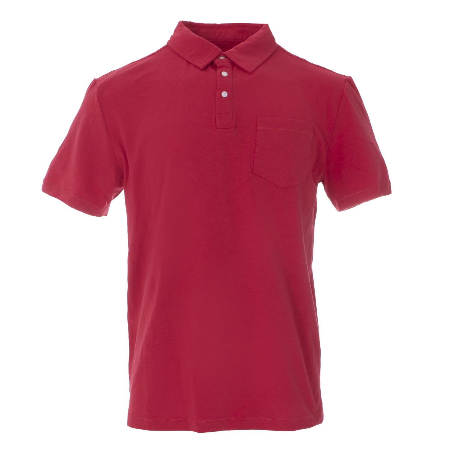 Men's Short Sleeve Luxe Jersey Polo in Flag Red