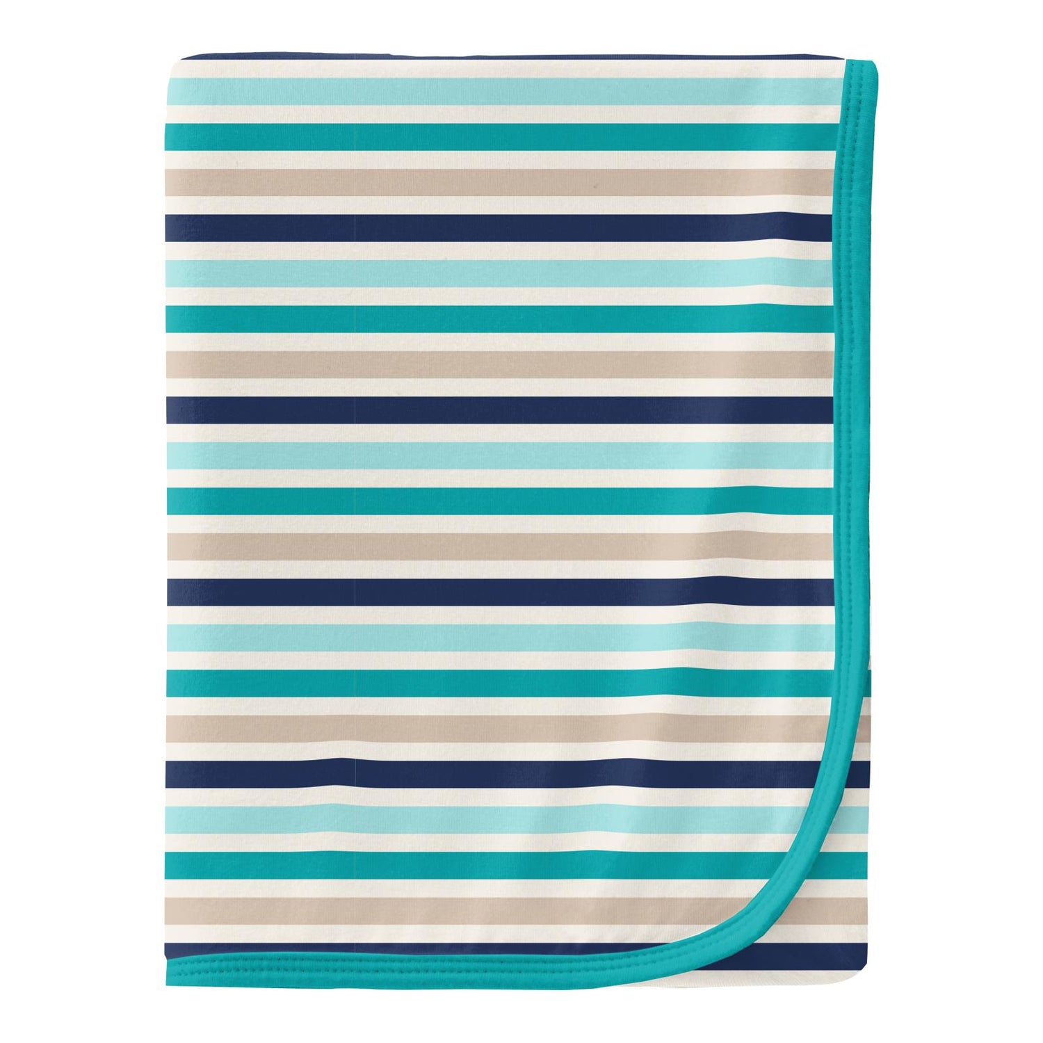 Print Swaddling Blanket in Sand and Sea Stripe