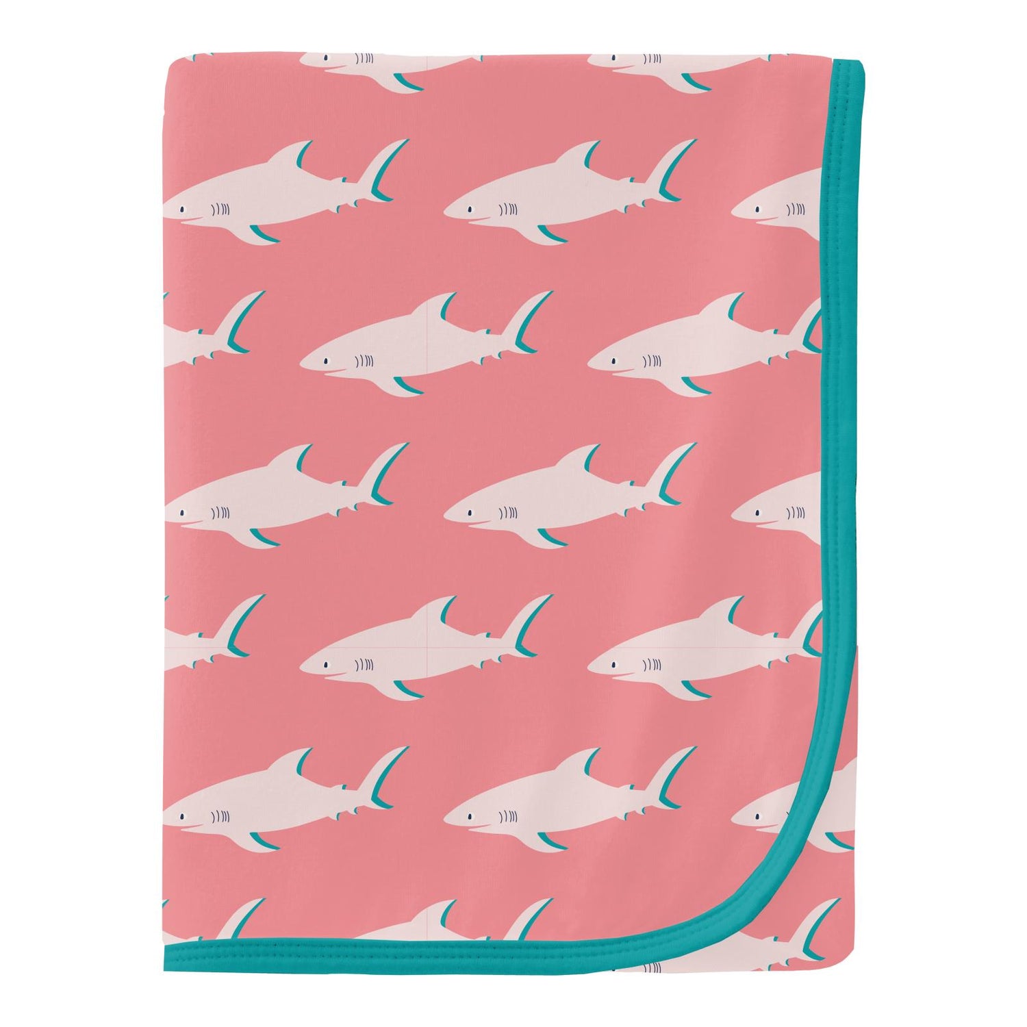 Print Swaddling Blanket in Strawberry Sharky