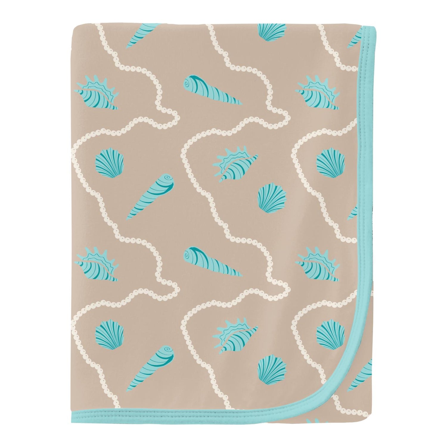 Print Swaddling Blanket in Burlap Shells