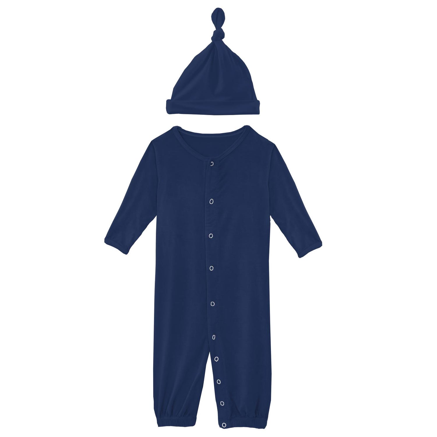 Layette Gown Converter & Single Knot Hat Set in Flag Blue