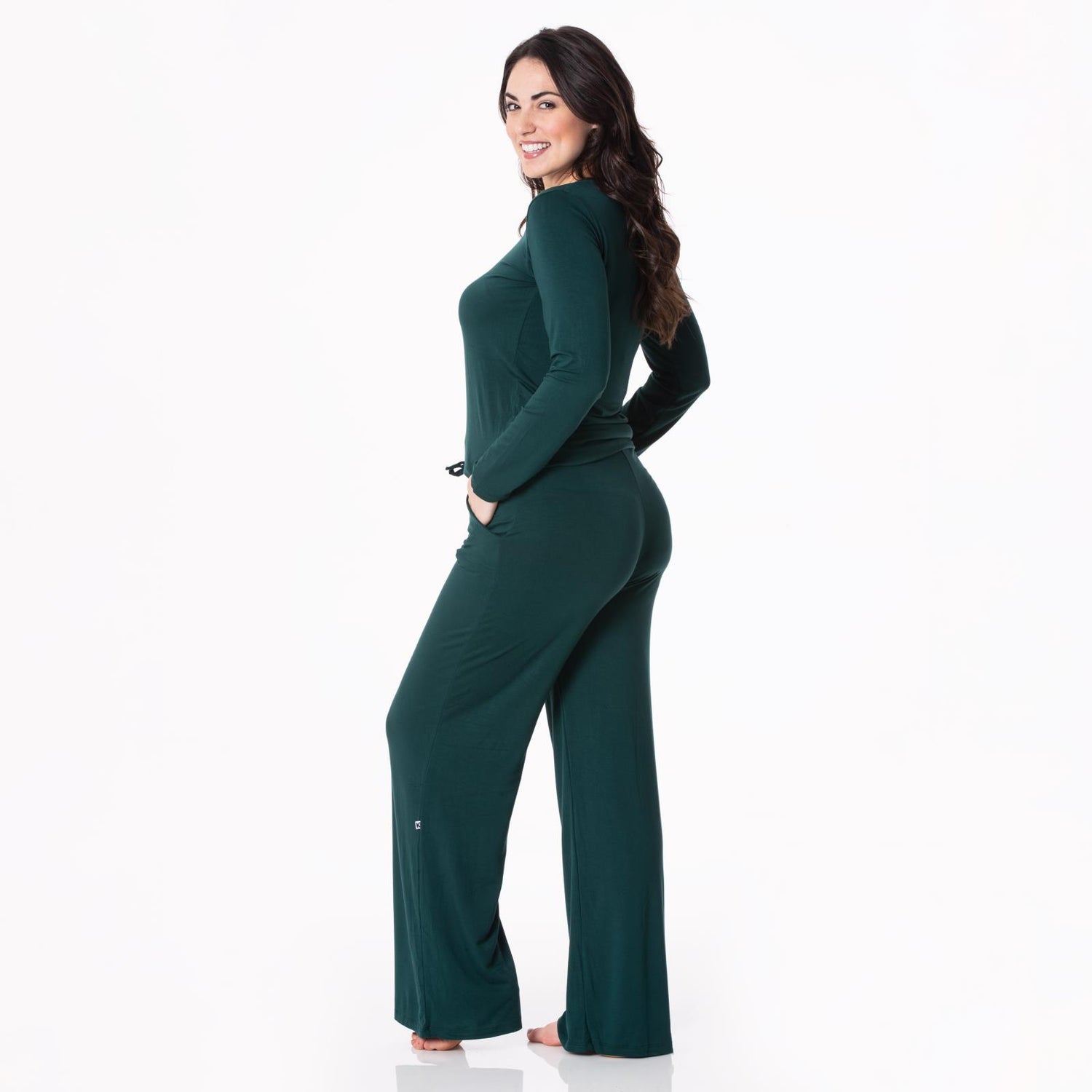 Women's Solid Lounge Pants in Pine